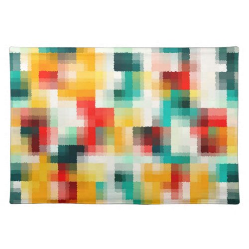 Red Blue Green Yellow White Abstract Pattern Cloth Placemat