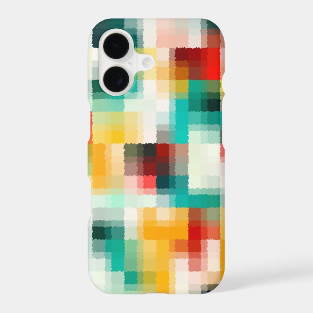 Red Blue Green Yellow White Abstract Pattern Iphone Case (Back)