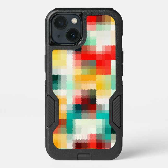 Red Blue Green Yellow White Abstract Pattern Otterbox iPhone Case (Back)