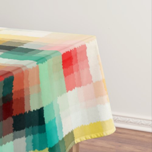 Red Blue Green Yellow White Abstract Pattern Tablecloth