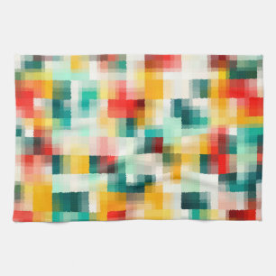 Red Blue Green Yellow White Abstract Pattern Towel