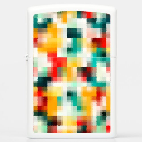 Red Blue Green Yellow White Abstract Pattern Zippo Lighter