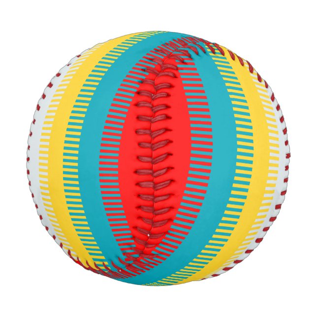 Red Blue Green Yellow White Cute Chic Pattern Baseball (Angled)