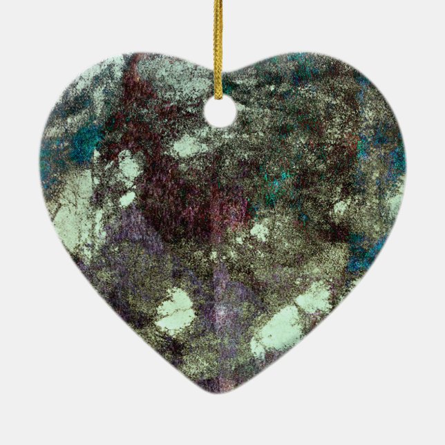 Red blue grey abstract grunge graphic design art ceramic ornament (Back)