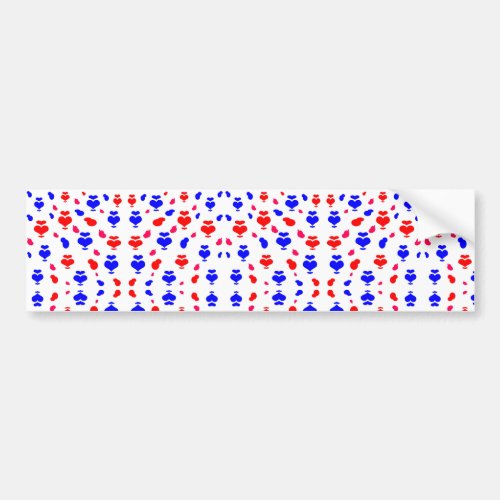 Red blue heart multicolored abstract pattern throw bumper sticker