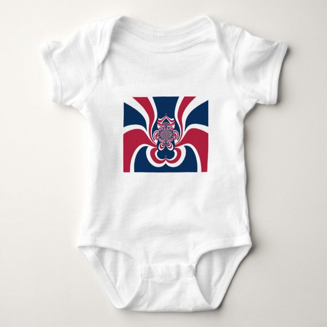 Red Blue Kaleidoscope Art Print Baby Bodysuit (Front)