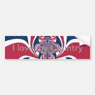 Red Blue Kaleidoscope Art Print Bumper Sticker