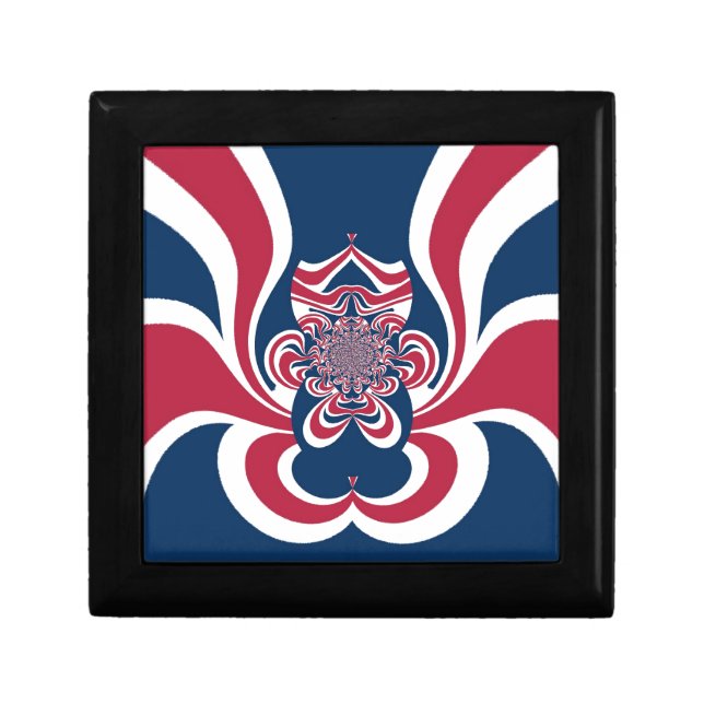 Red Blue Kaleidoscope Art Print Gift Box (Front)