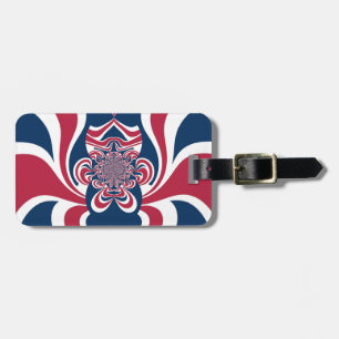 Red Blue Kaleidoscope Art Print Luggage Tag