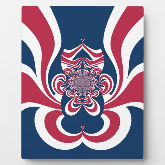 Red Blue Kaleidoscope Art Print Plaque (Front)