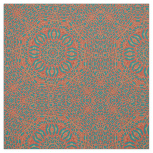 Red Blue Kaleidoscope Geometric Print Pattern Fabr Fabric