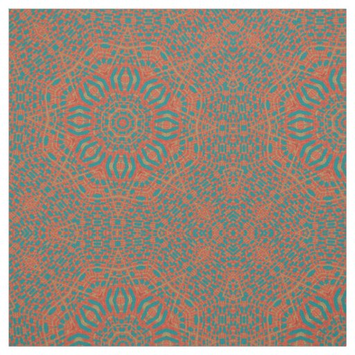 Red Blue Kaleidoscope Geometric Print Pattern Fabr Fabric