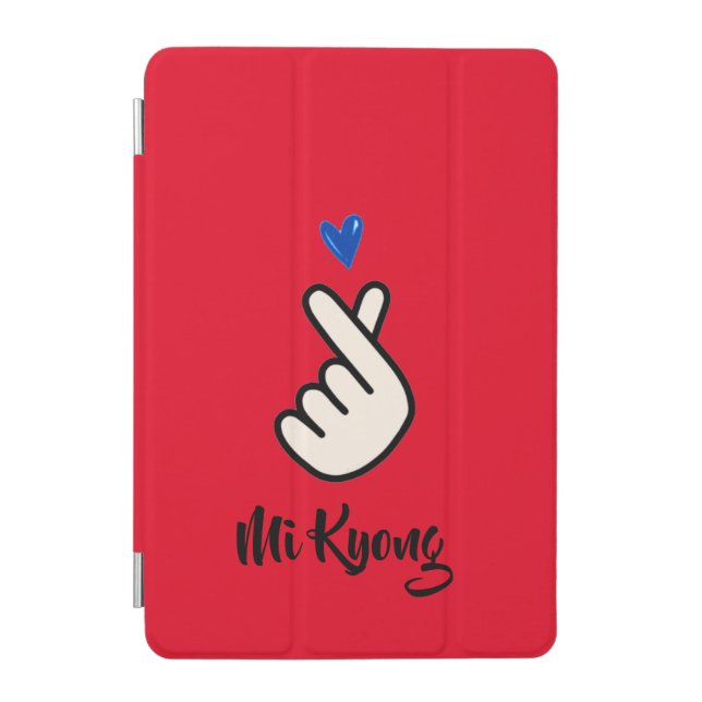 Red Blue Korean K-pop Hand Heart iPad Mini Cover (Front)