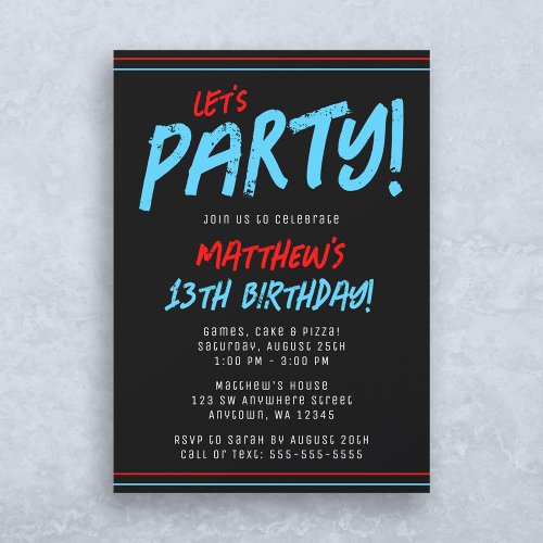 Red Blue Lines Boy Birthday Party