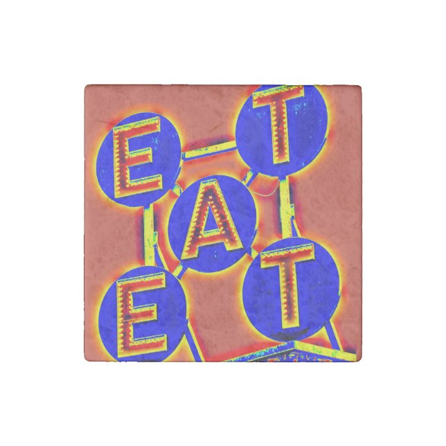 red/blue marble stone magnet (Front)