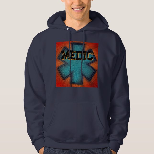 Red/Blue Men's Medic hoodie (Front)
