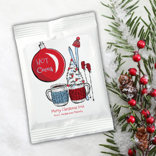 Red Blue Merry Christmas Hot Cocoa Chocolate Drink Mix