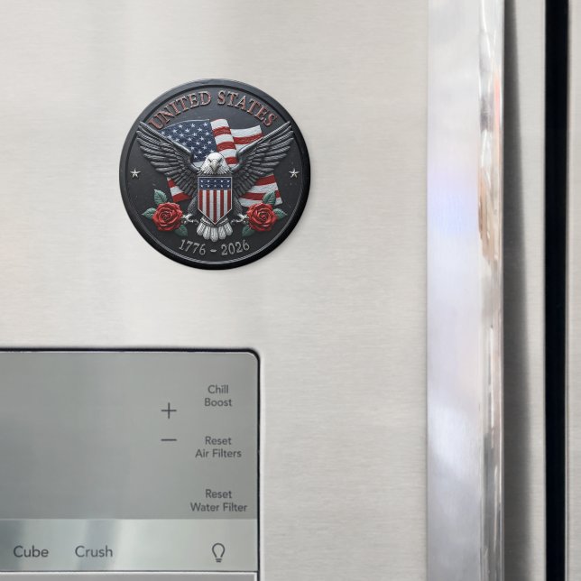 Red & Blue Metallic Texture USA Semiquincentennial Magnet (In Situ (Fridge))