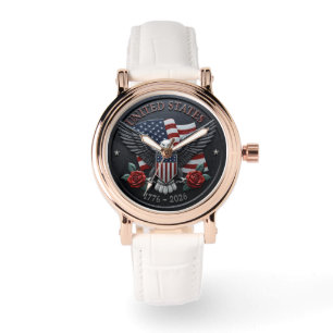 Red & Blue Metallic Texture USA Semiquincentennial Watch