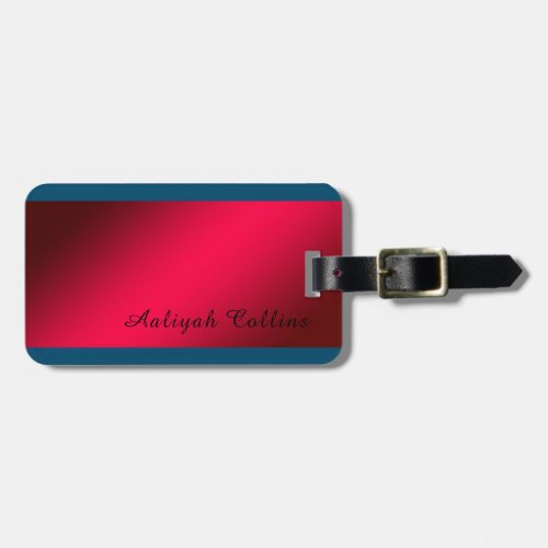 Red Blue Minimalist Professional Modern Luggage Tag