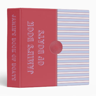 Red & Blue Nautical Striped Binder  (1.5")