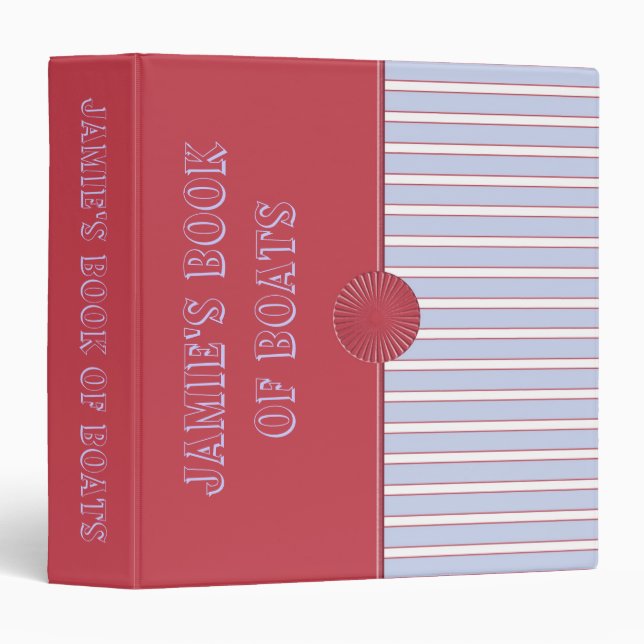 Red & Blue Nautical Striped Binder  (1.5") (Front/Spine)