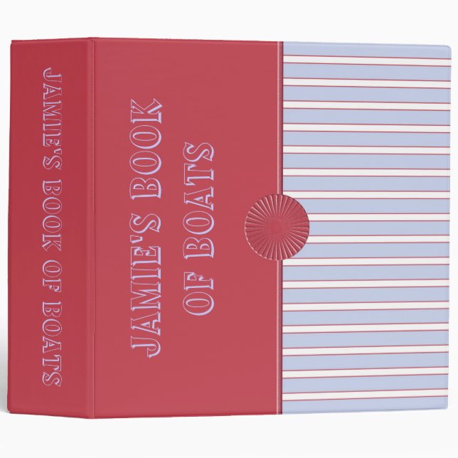 Red & Blue Nautical Striped Binder  (2") (Front/Spine)