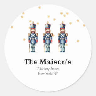 Red & Blue Nutcracker Christmas Holiday Classic Round Sticker