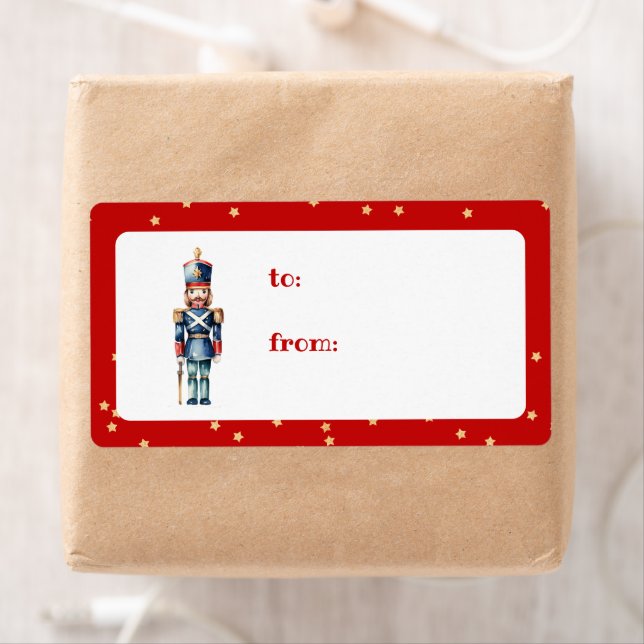 Red & Blue Nutcracker Christmas | Holiday Label (Insitu)