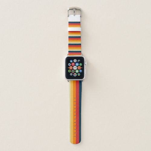red blue orange and yellow stripes apple watch band