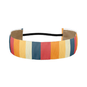 red, blue, orange and yellow stripes athletic headband