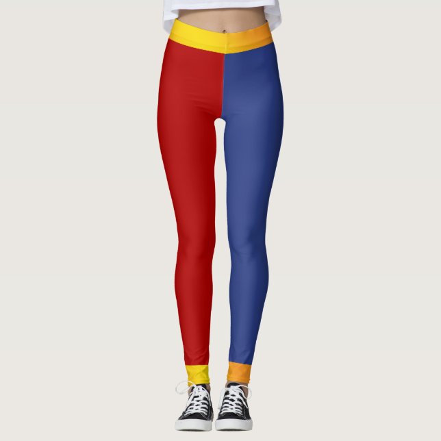 Red Blue Orange Leggings (Front)