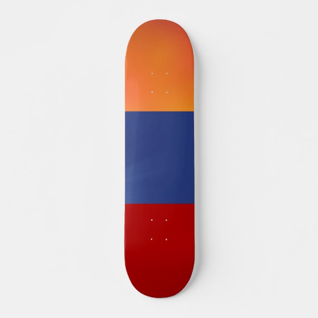 Red Blue Orange Skateboard Deck (Front)