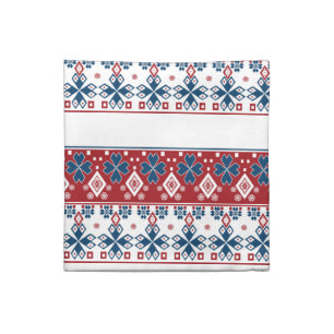 Red blue ornament cloth napkin