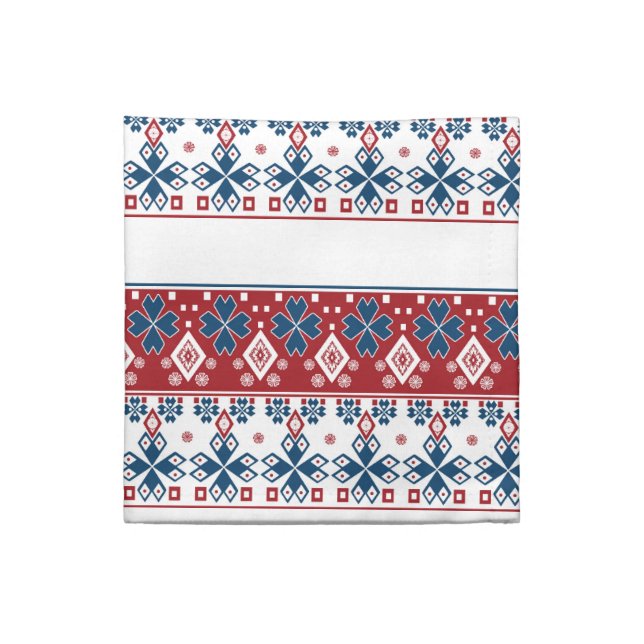 Red blue ornament cloth napkin (Quarter Fold)