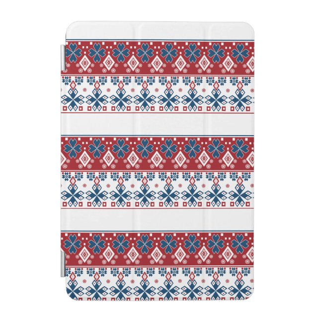 Red blue ornament iPad mini cover (Front)