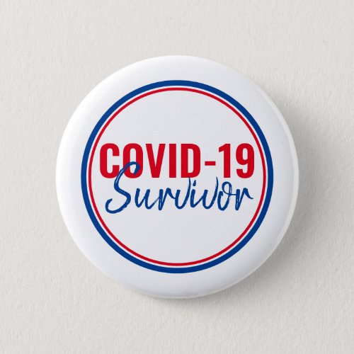 Red Blue Pandemic Coronavirus Covid_19 Survivor Button