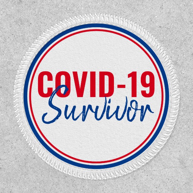 Red Blue Pandemic Coronavirus Covid-19 Survivor Patch (Front)