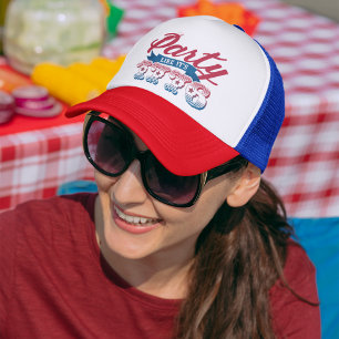 Red Blue Party Like It's 1776 4th of July Trucker Hat