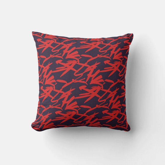 Red & Blue Pattern Pillow (Front)