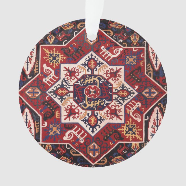 Red & Blue Persian Design Ornament (Front)