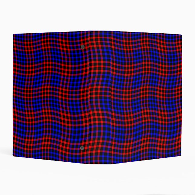Red Blue Plaid Checker Seamless Pattern Mini Binder (Background)