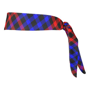 Red Blue Plaid Checker Seamless Pattern Tie Headband