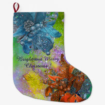 RED BLUE POINSETTIAS,CHRISTMAS STARS,GOLD SPARKLES
