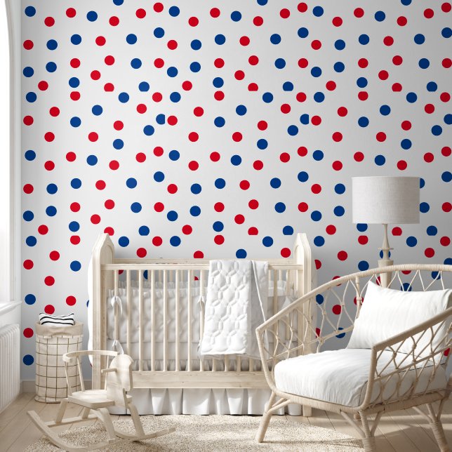 red blue polka dots pattern christmas american day wallpaper  (Kids)