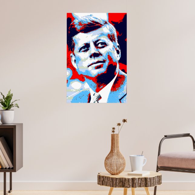 Red Blue Pop Art JFK John F. Kennedy Poster | Zazzle
