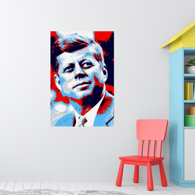 Red Blue Pop Art JFK John F. Kennedy Poster | Zazzle