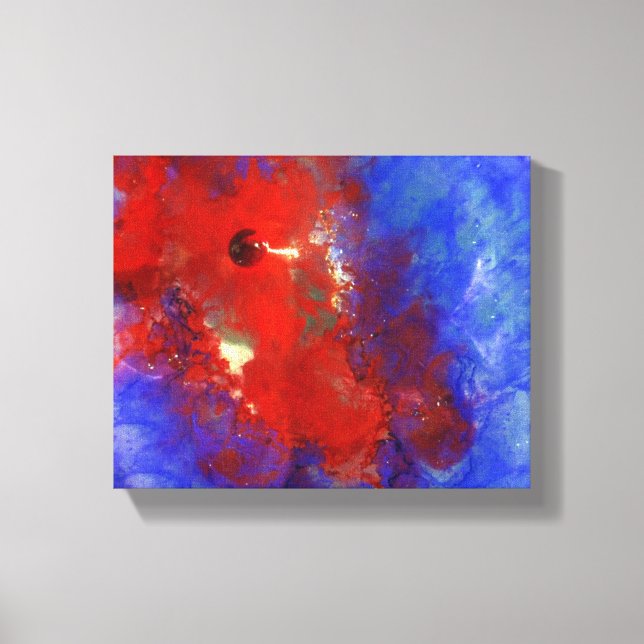 red blue purple abstract bright canvas print (Front)