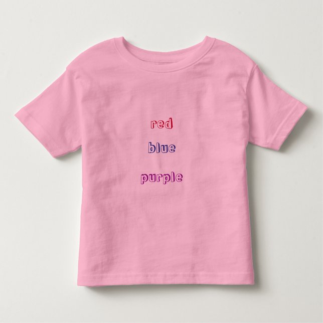 Red, blue, purple color in word shirts (Front)