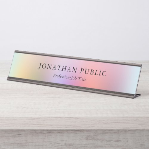 Red Blue Purple Green Yellow Colorful Template Desk Name Plate